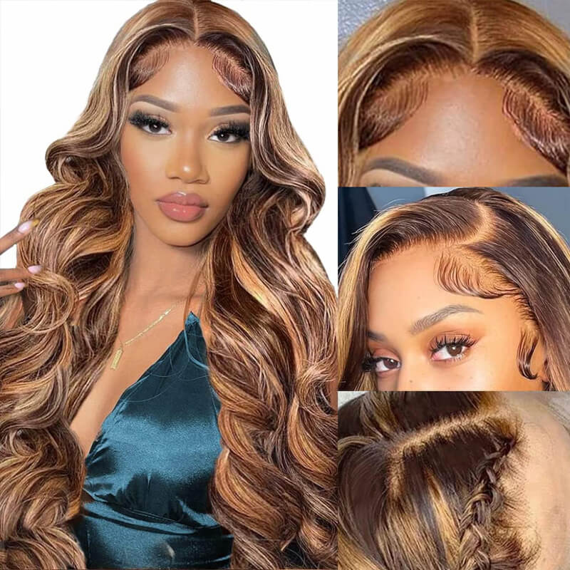 Eullair 28 Inch Body Wave Human Hair Wig with 13x4 Lace Frontal - Natural Wavy Colored Wig for Fall | Affordable & Cost-Effective Choice | Perfect for Daily Wear, Cosplay, and Special Occasions