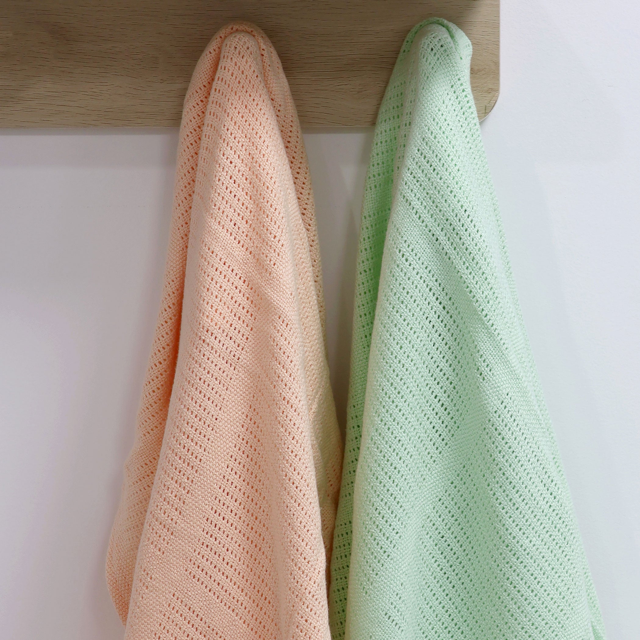 Nordic Sorbet 2-Pack Cellular Blanket - Breathable Baby Blanket in Orange & Pear Colors | Perfect for Nursery, Swaddling, and Stroller Use