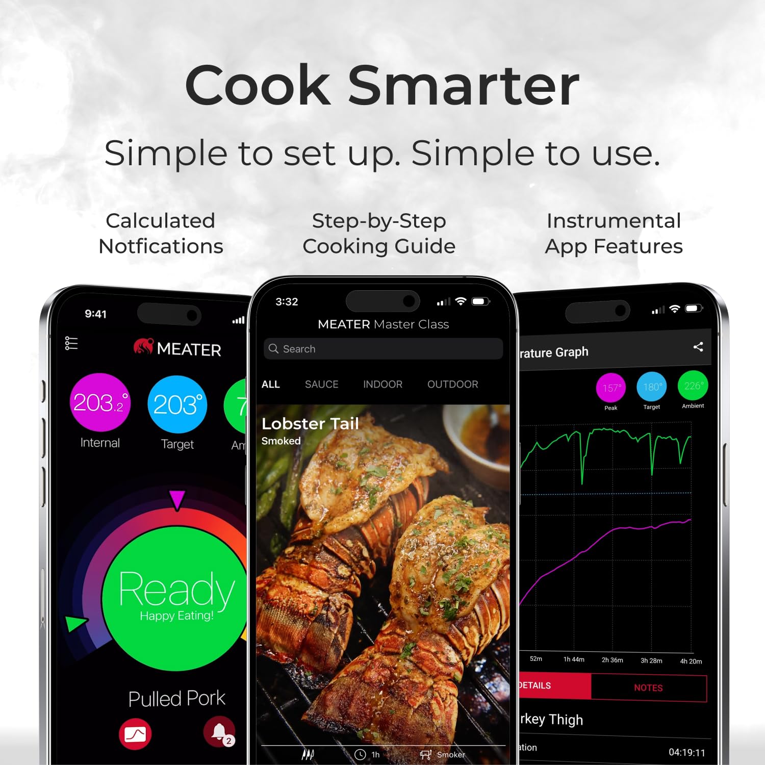 MEATER SE: Smart Bluetooth Meat Thermometer with Long-Range Wireless Probe - Dual Sensors & Guided Cook System for Oven, Grill, Smoking, BBQ & Air Fryer | Perfect for Home Chefs & Outdoor Cooking | Black Charger Included