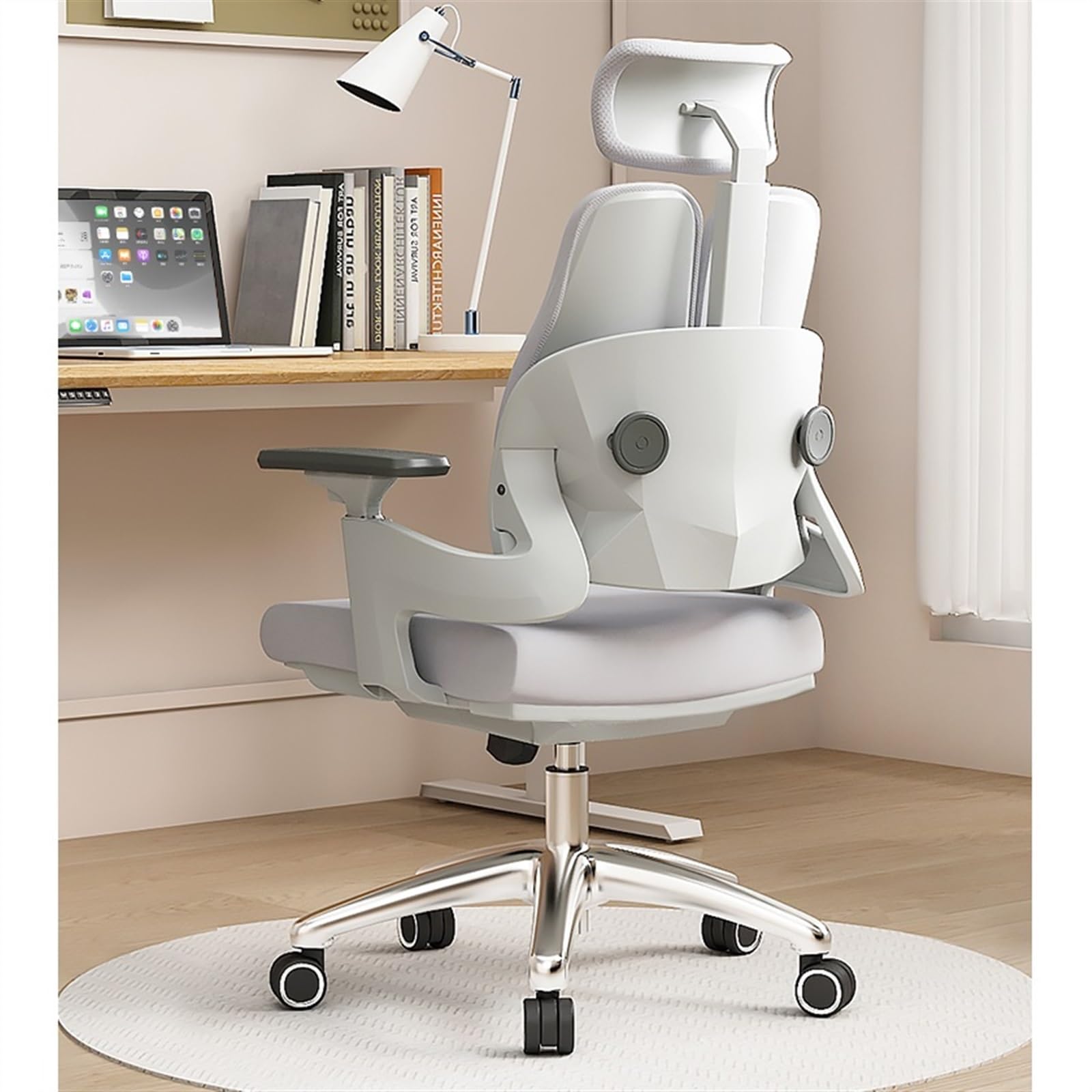 Ergonomic Office Chair with Adjustable Height, Lumbar Support & Headrest - High Back Executive Desk Chair with Rolling Wheels & Adjustable Armrests - Perfect for Home Office, Gaming & Workspace (Black)