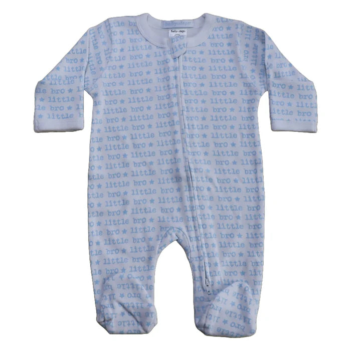 Baby Steps Footie Pajamas - Little Brother Blue | Soft & Comfortable Infant Sleepwear for Boys | Perfect for Bedtime & Nursery