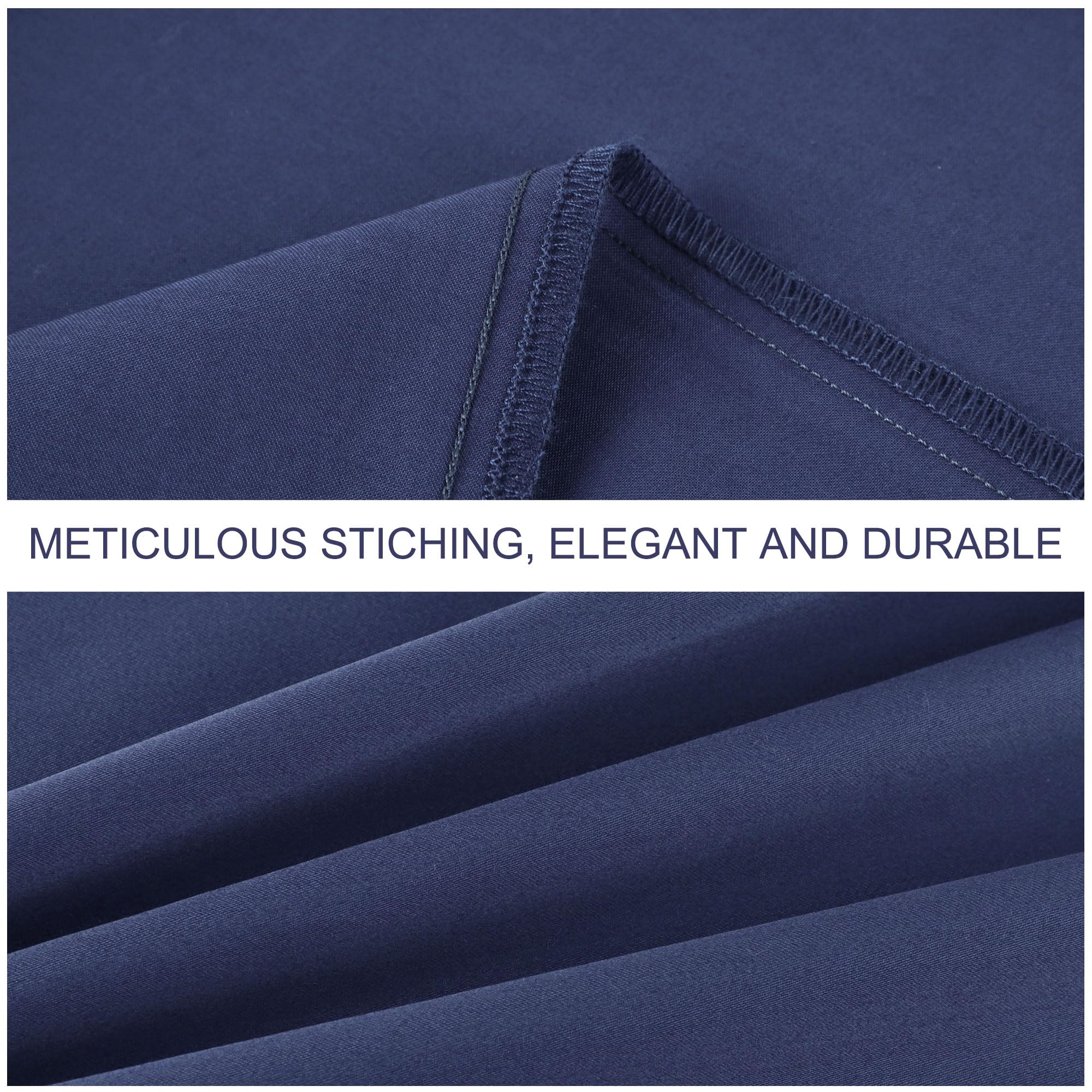 PiccoCasa 400-Thread-Count Cotton Body Pillow Cover with Zipper Closure - 20x54 Inches Navy Blue - Soft & Breathable for Side Sleepers, Pregnancy Support & Home Decor