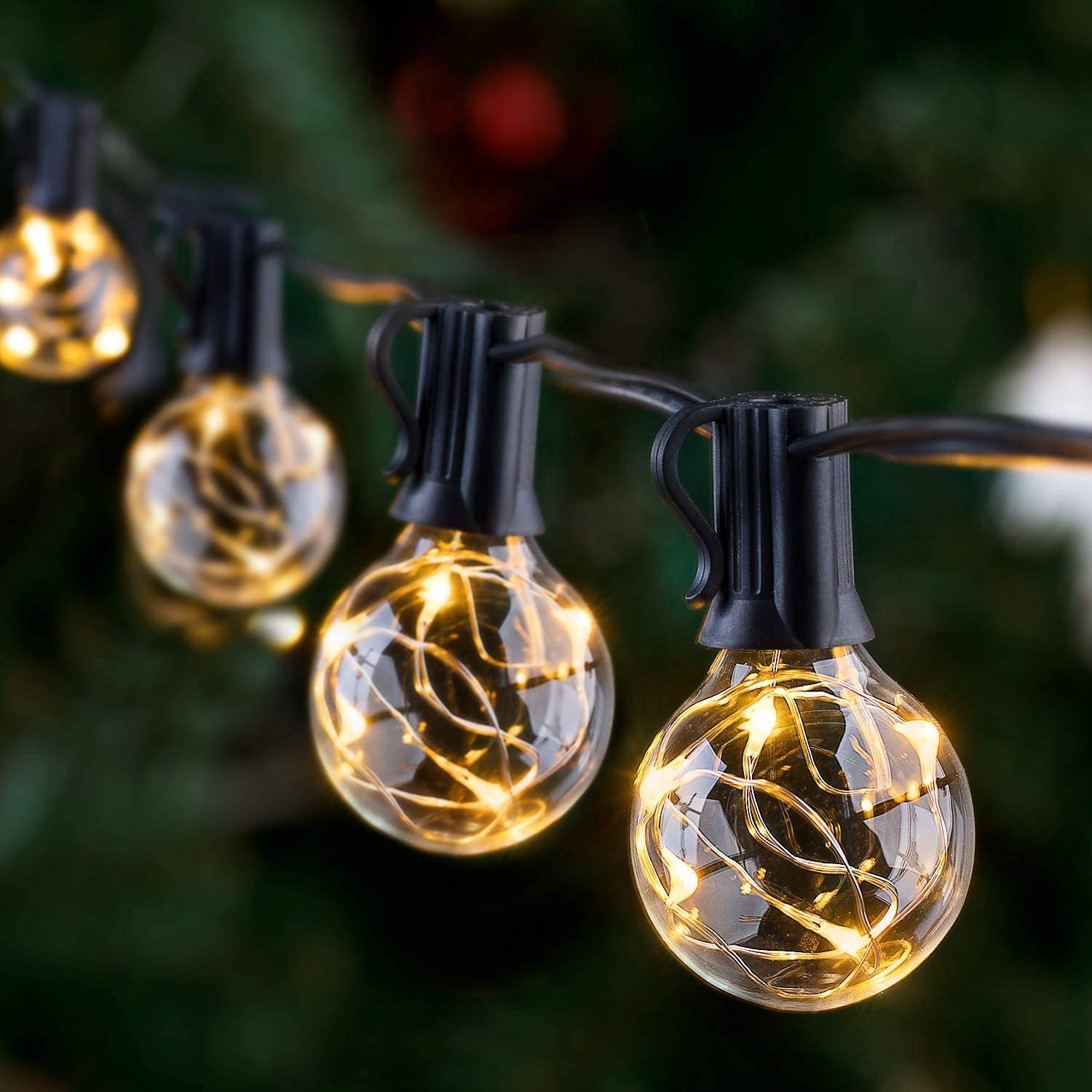 Novtech 58ft 50+3 Bulbs Outdoor String Lights - Waterproof LED Patio Lights, Commercial G40 Globe Hanging Lights for Backyard, Garden, Gazebo, Bistro, Pergola, Wedding, Party, Restaurant, Cafe Decor