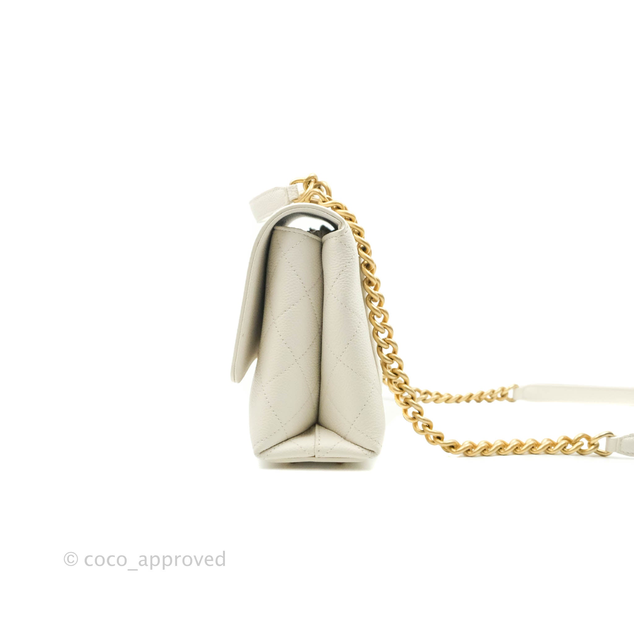 Chanel Chic Affinity Small Grained Calfskin Crossbody Bag in Ivory with Gold Hardware - Perfect for Everyday Luxury & Special Occasions