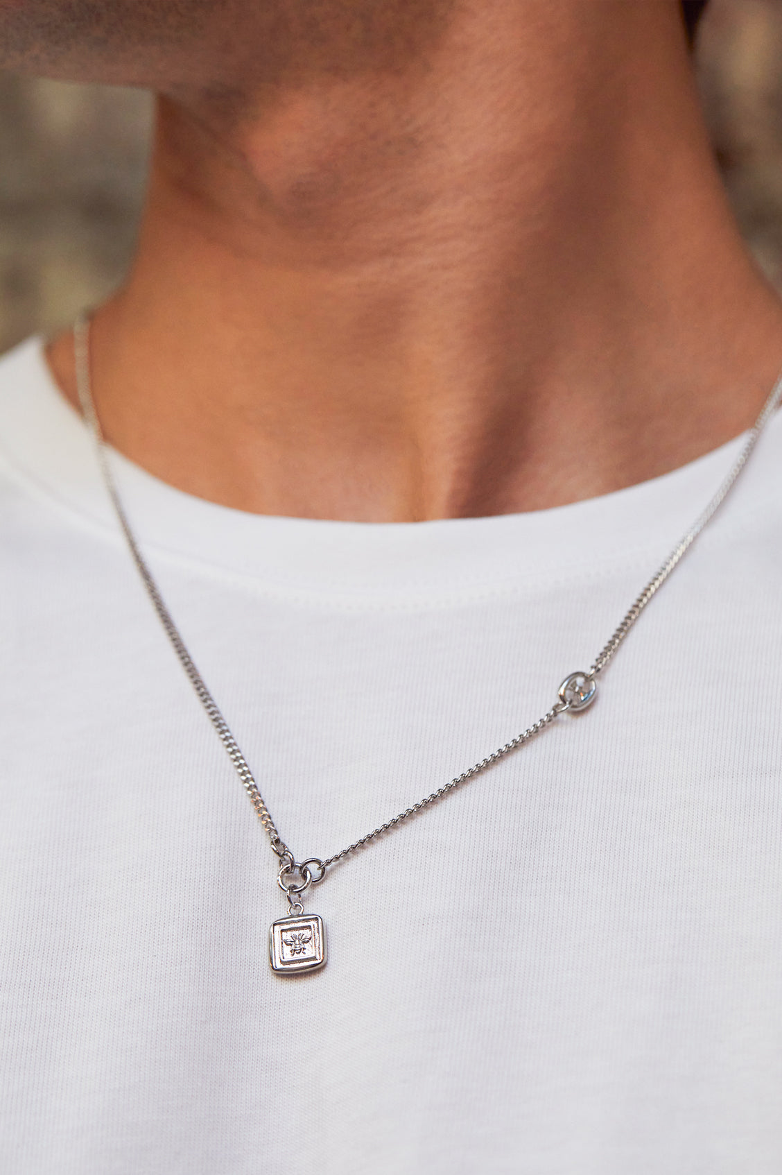 Men's Intaglio Bee Necklace - Sterling Silver Bee Pendant for Men - Unique Handmade Jewelry Gift for Him - Perfect for Casual Wear, Date Nights & Special Occasions