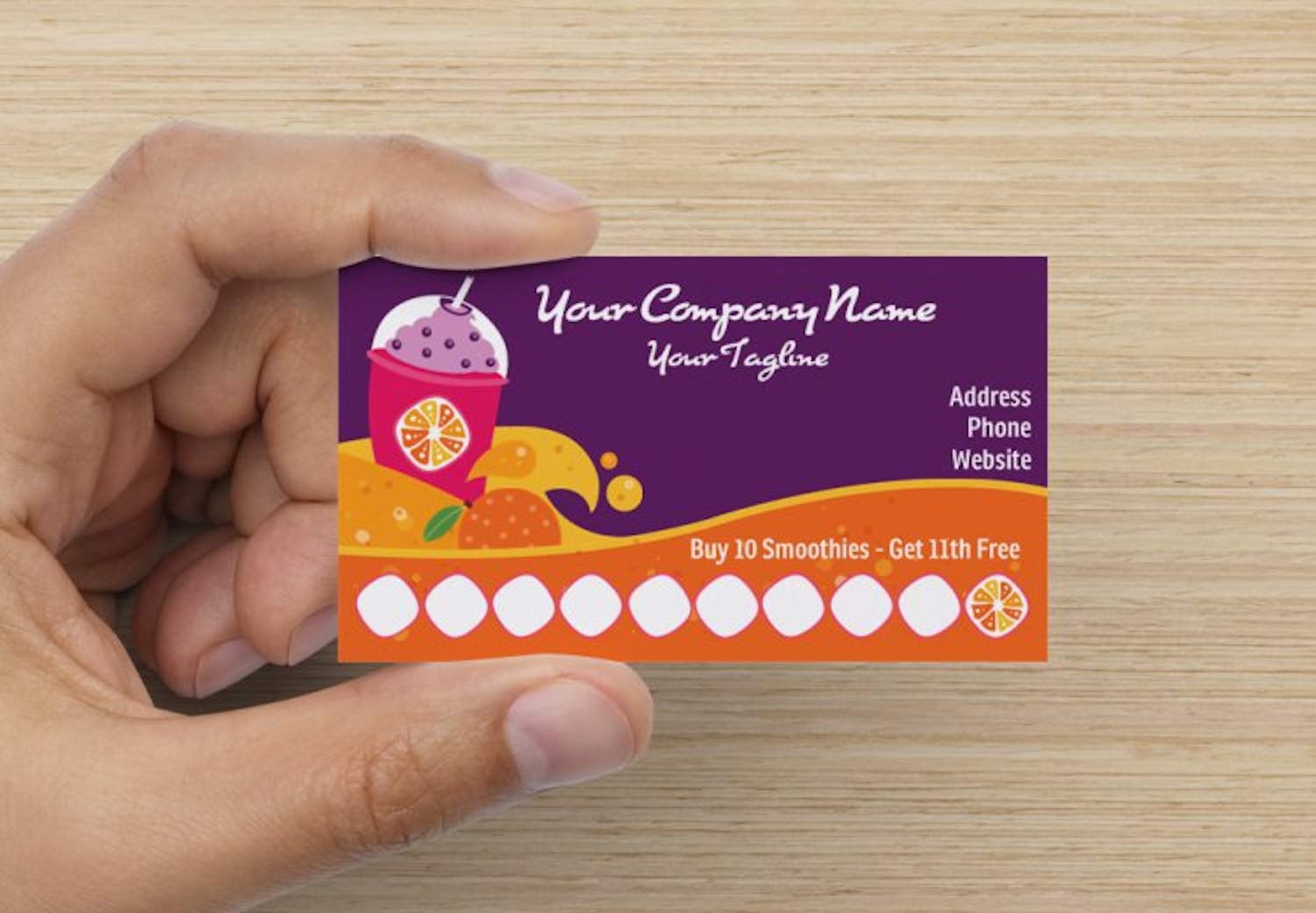Custom Business Loyalty Punch Cards for Smoothie, Boba & Soda Shops - Personalized with Your Company Info (5000 Cards) - Perfect for Customer Rewards & Repeat Business