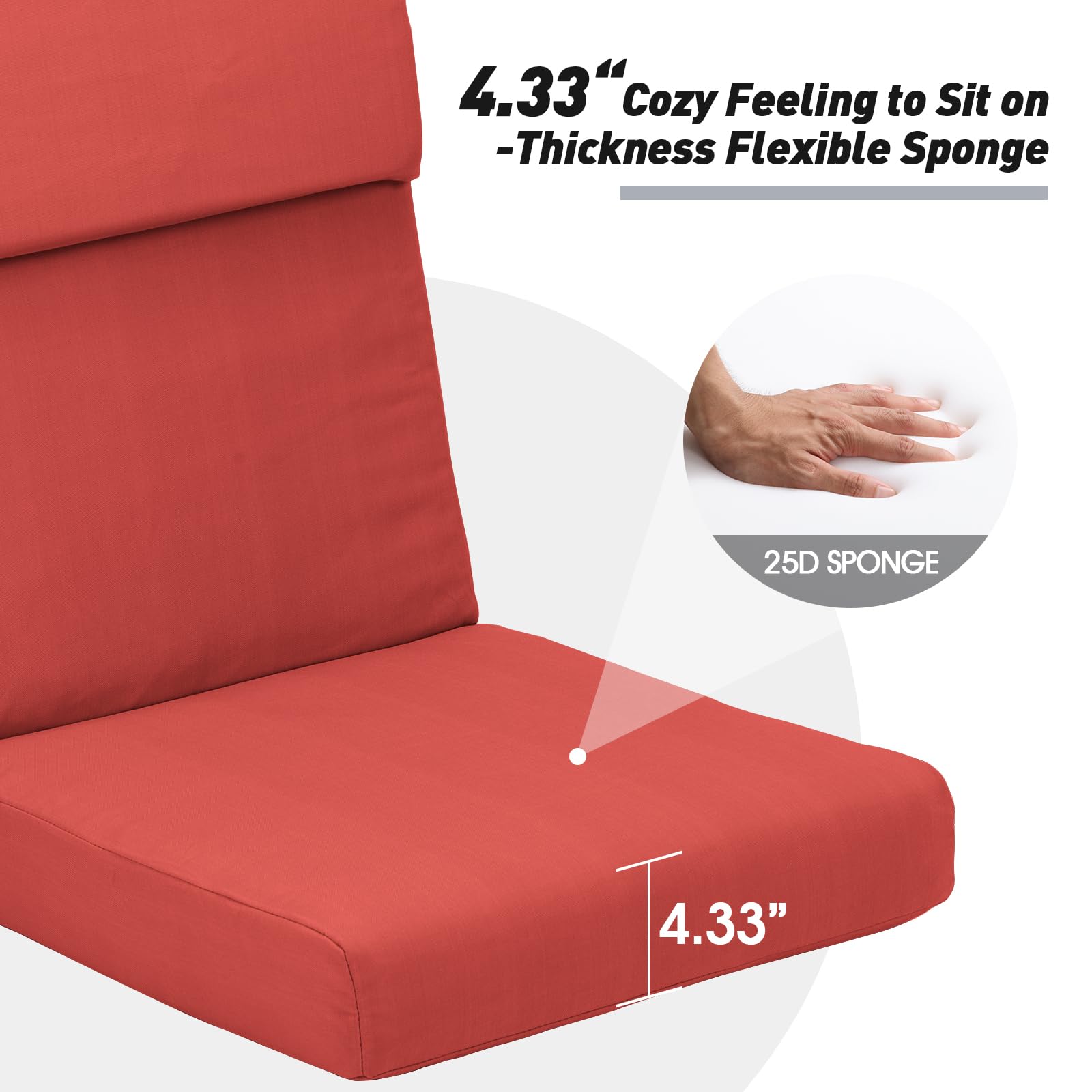 Premium Outdoor Chair Cushions Set of 4 - 45.3