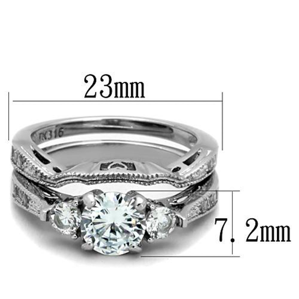 Marimor Jewelry Hers & His Stainless Steel Wedding Ring Set - 3 Piece Cubic Zirconia Eternity Bands for Couples | Perfect for Weddings, Anniversaries & Romantic Gifts