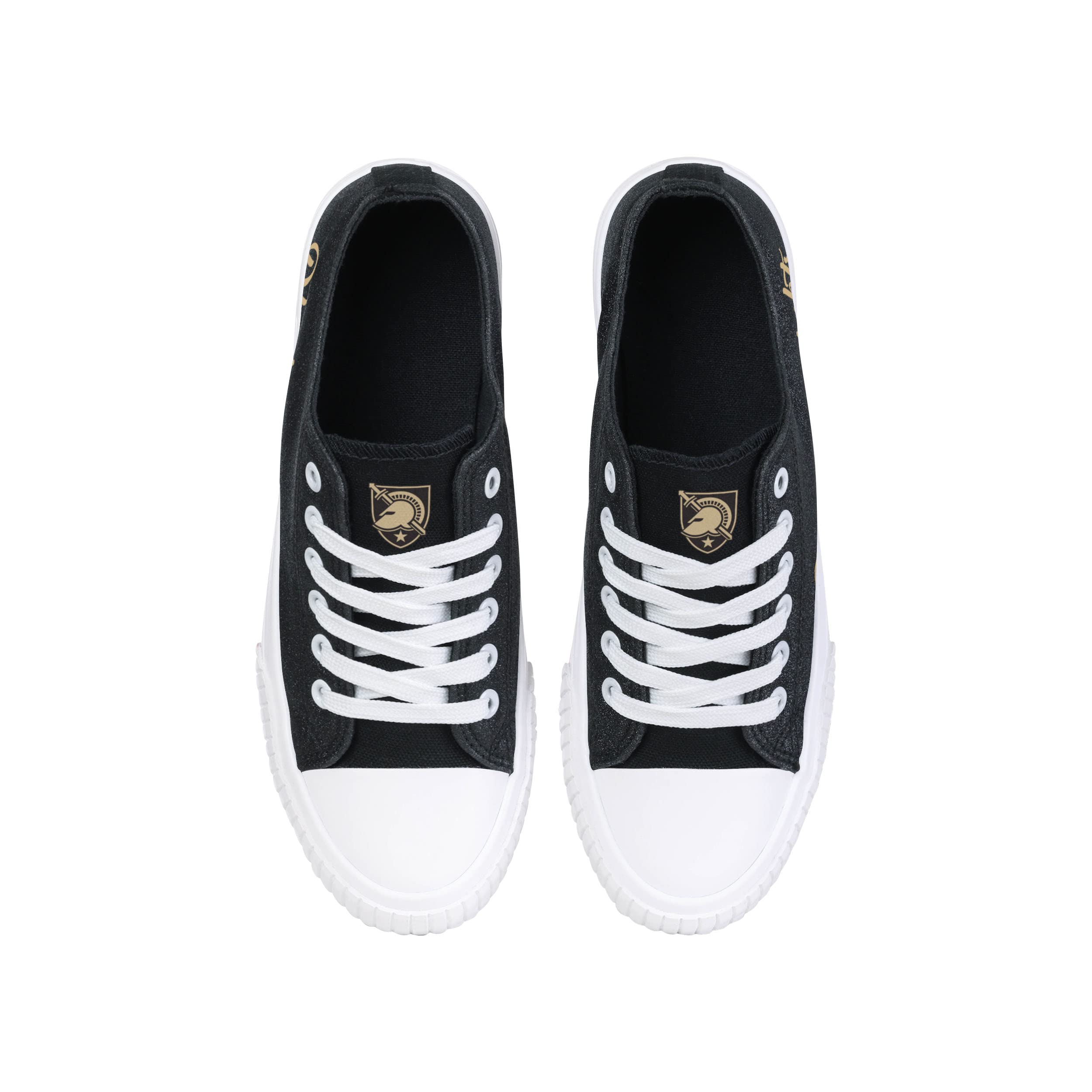 FOCO Women's NCAA College Team Logo Fashion Low Top Canvas Sneakers - Comfortable Casual Shoes for School, Sports & Everyday Wear