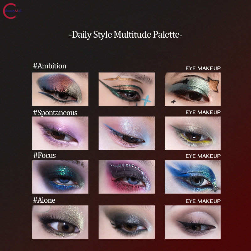CHEERYEP 16-Color Natural Star Eyeshadow Palette #01 Monologue - Long-Lasting Pigmented Makeup for Day & Night Looks