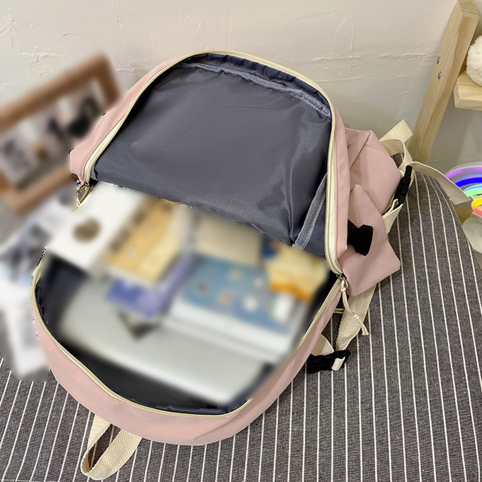 SUICRA Women's Backpack - Stylish Solid Color School Bag for Girls & Women, Multi-Pocket Cute Backpack for School, Work, Travel & Daily Use
