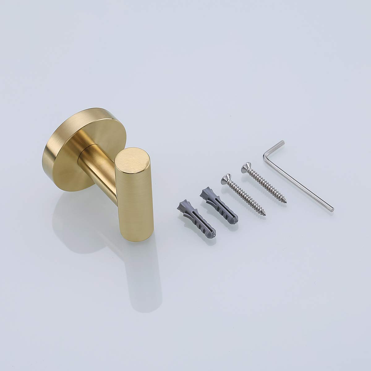 2 Pack Gold Towel Hooks - Stainless Steel 304 Bathroom & Kitchen Wall Hooks for Towels, Robes & Coats - Rustproof Bathroom Hardware Accessories for Home, Spa & Hotel Use