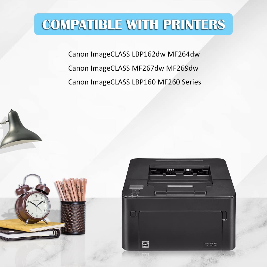 Compatible CRG-051 Toner Cartridge for Canon LBP162dw MF260 Printers - 2 Pack Black for Office Printing