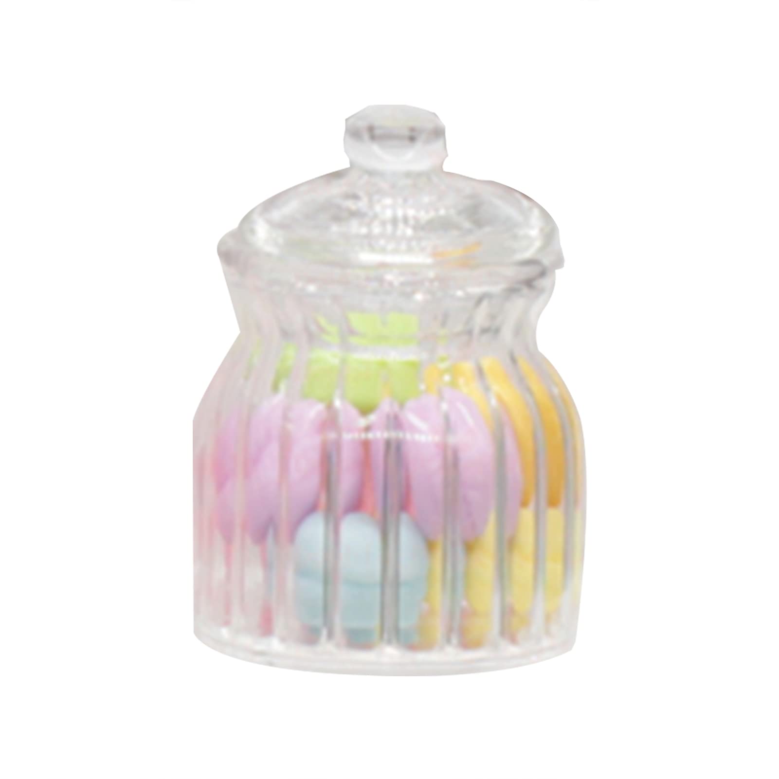 Miniature Dollhouse Accessories - Realistic Glass Candy Jar for Kitchen Scene Decor | Tiny Mini Things & Mini Candy Jars | Perfect for Dollhouse Kitchens, DIY Miniature Projects & Collectors
