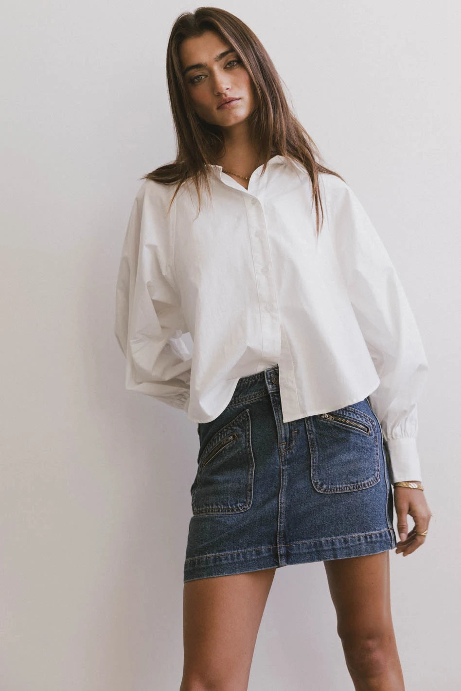Leani Button Up Shirt for Women - Stylish & Comfortable Blouse - Final Sale - Perfect for Office, Casual Outfits & Layering