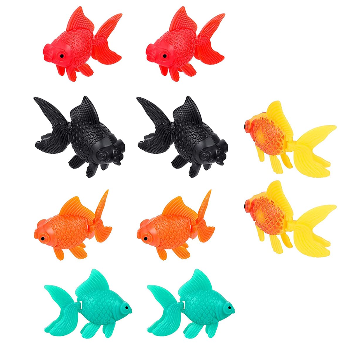 10Pcs Silicone Floating Fish Toys - Artificial Aquarium Decor, Fake Goldfish for Fish Tank, Bath Toys for Kids - Perfect for Home Aquarium, Party Favors & Sensory Play