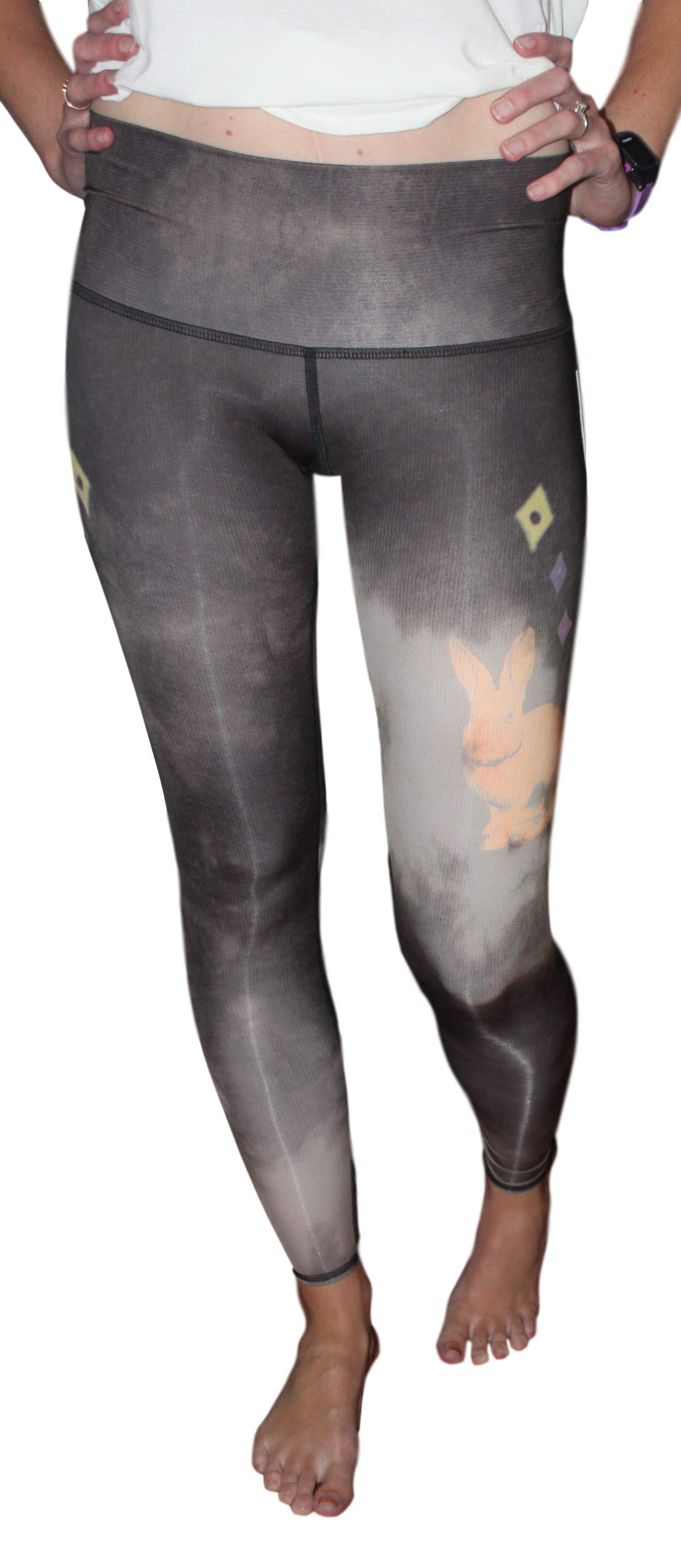 Teeki Women's High Waist Yoga Pants - Rabbit Hole Pattern Printed Leggings for Yoga, Running & Workout | Comfortable & Stylish Activewear