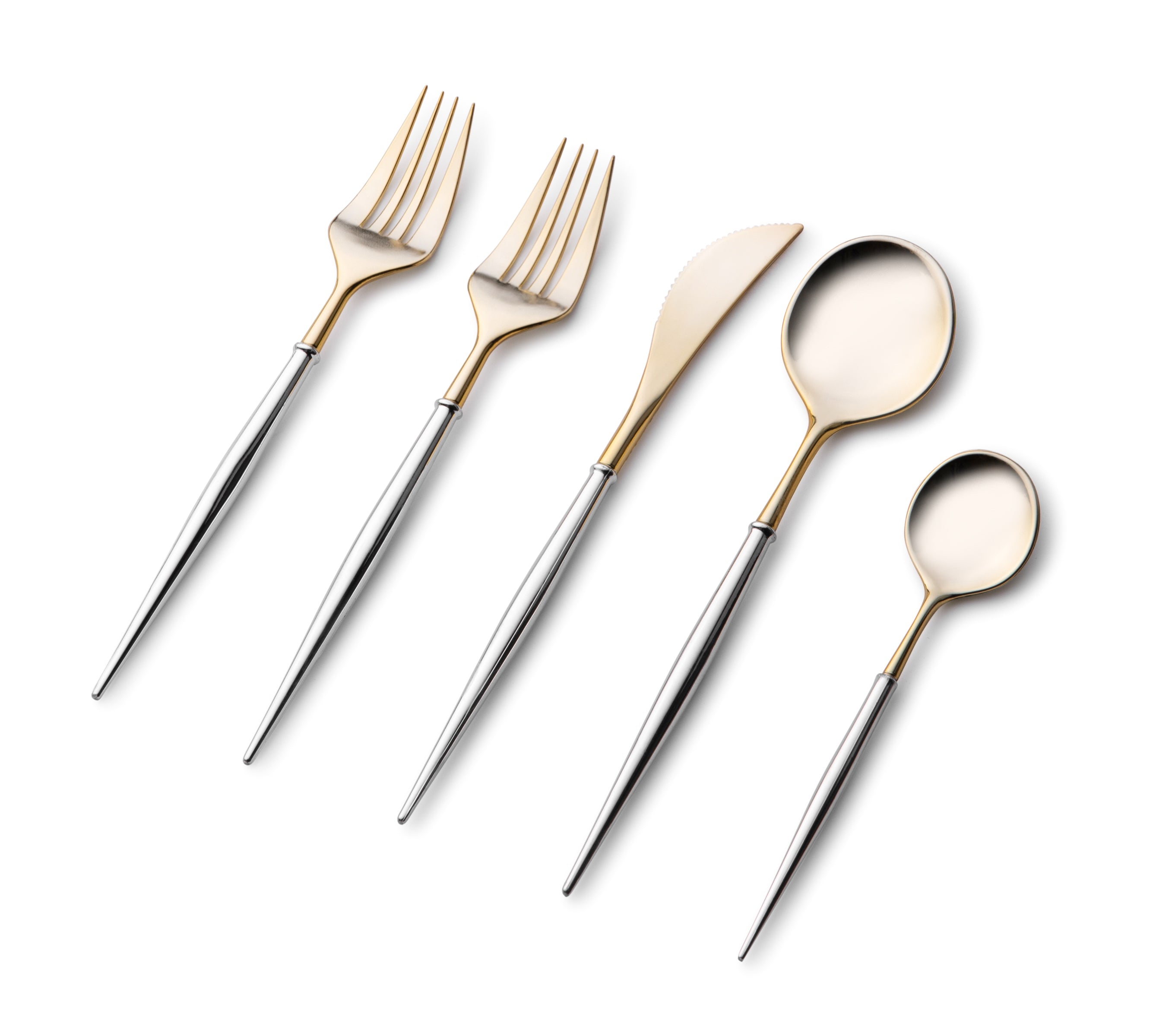 Premium 40-Piece Gold and Silver Flatware Set for 8 - Elegant Stainless Steel Cutlery for Formal Dining, Wedding Gifts & Special Occasions
