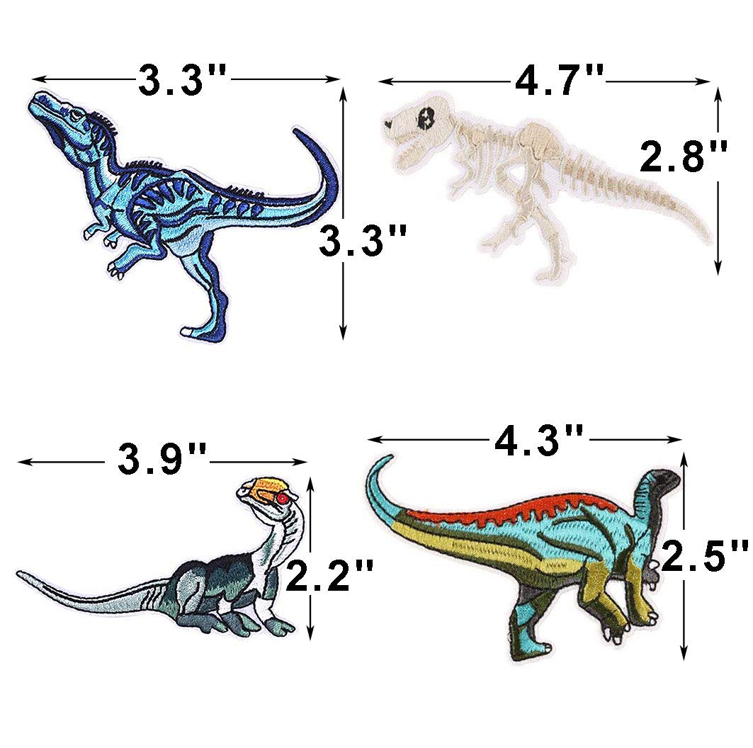 15pcs Dinosaur Iron On Patches - Embroidered Applique Motifs for DIY Crafts, Jeans, Jackets, Kids Clothing, Bags & Caps - Assorted Sizes Sew On Patches for Unique Custom Designs (Perfect for School Projects, Costumes & Gift Making)