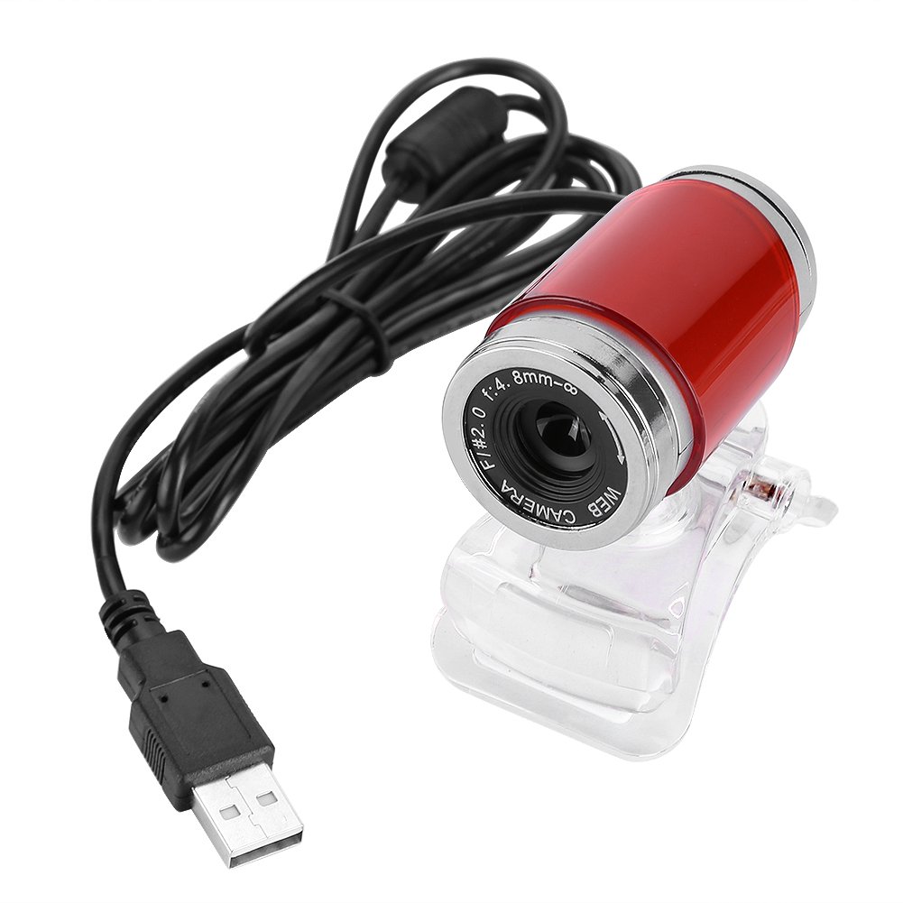 Ciciglow 12MP HD Webcam with Microphone - 360 Degree Rotating USB Clip-on Web Camera for Laptop & Desktop (Red/Silver) - Perfect for Video Conferencing, Online Classes & Live Streaming