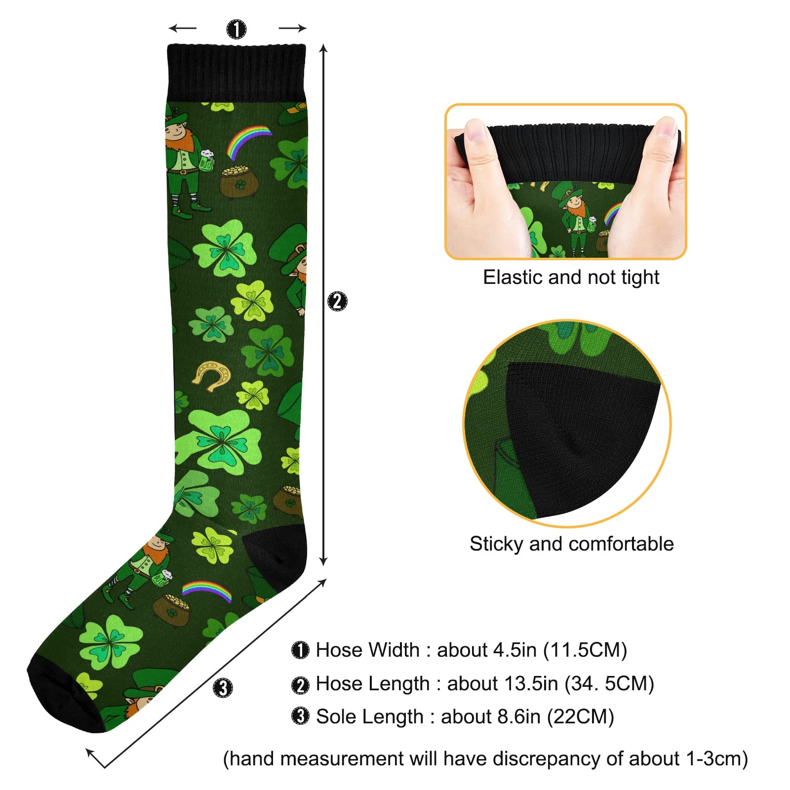 CHIFIGNO St. Patrick's Day Compression Socks for Women & Men - 2 Pairs for Running, Medical Support, Nursing, Pregnancy & Travel - Perfect for Workouts, Hospital Shifts & Long Flights