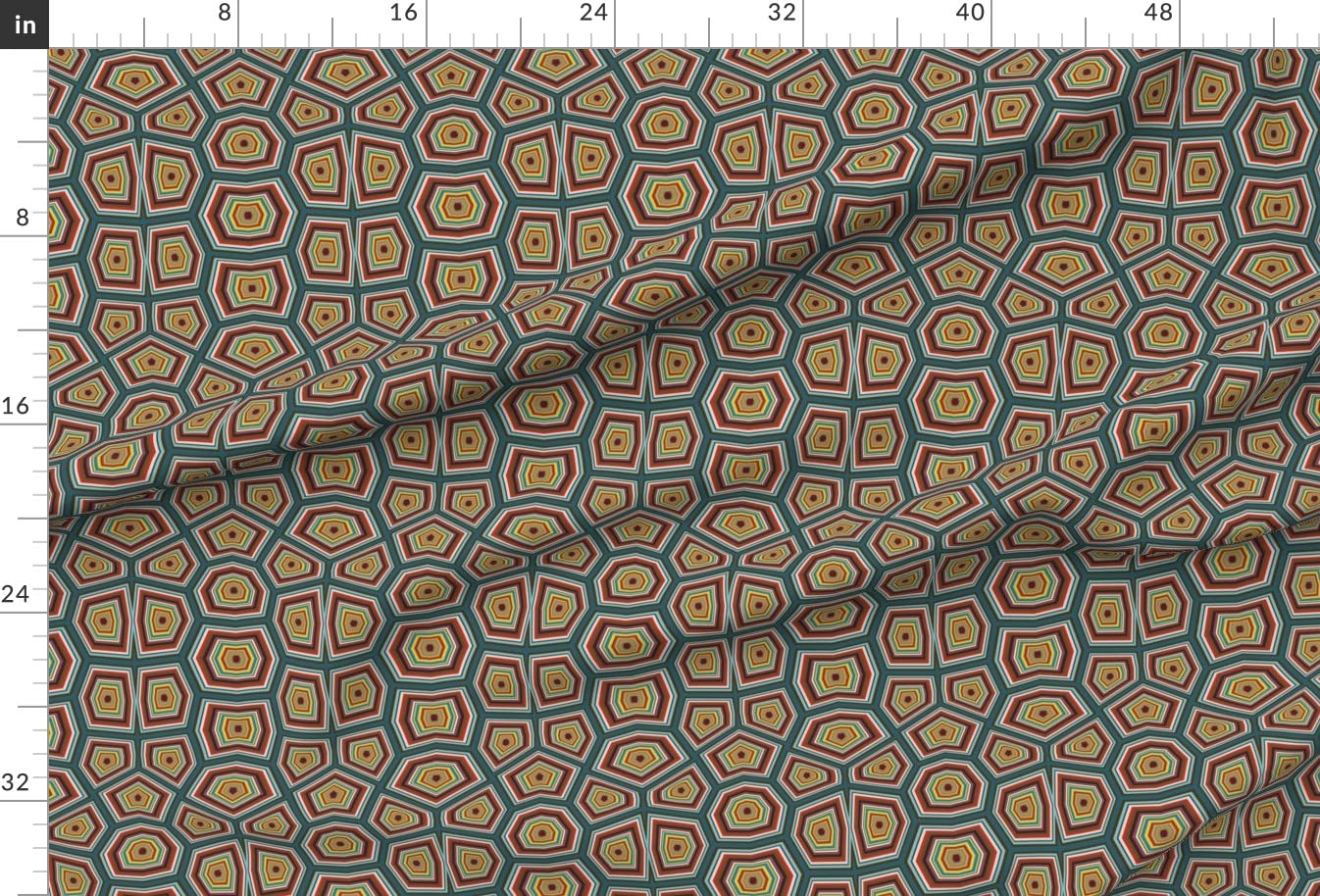 Turtle Shells Animal Print Fabric by Spoonflower - Colorful Nature Biology Geometric Design on Soft Minky Fabric - Perfect for Sewing Baby Blankets, Quilt Backing & Plush Toys (Fat Quarter Size)