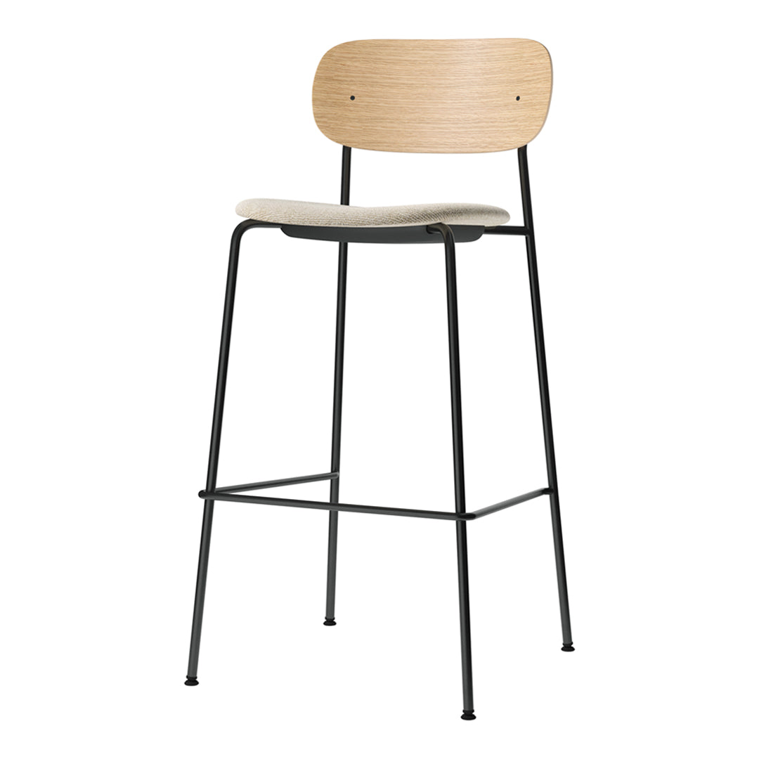 Co Bar Chair with Upholstered Seat - Modern Counter Height Stool for Kitchen Island, Breakfast Bar & Home Pub Decor