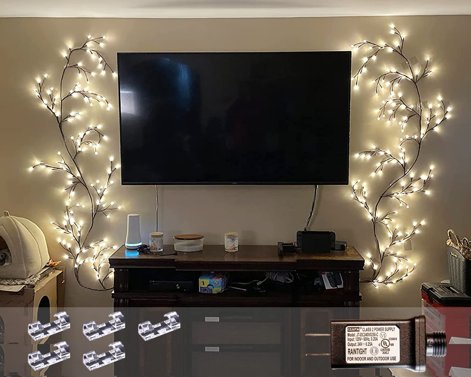 Enchanted Willow Vine Lights - 8 Modes, 7.5ft Bendable Branch with 144 LEDs for Home Decor | Indoor/Outdoor Fairy Lights for Christmas, Weddings, Bedroom & Garden Decoration (1PCS)