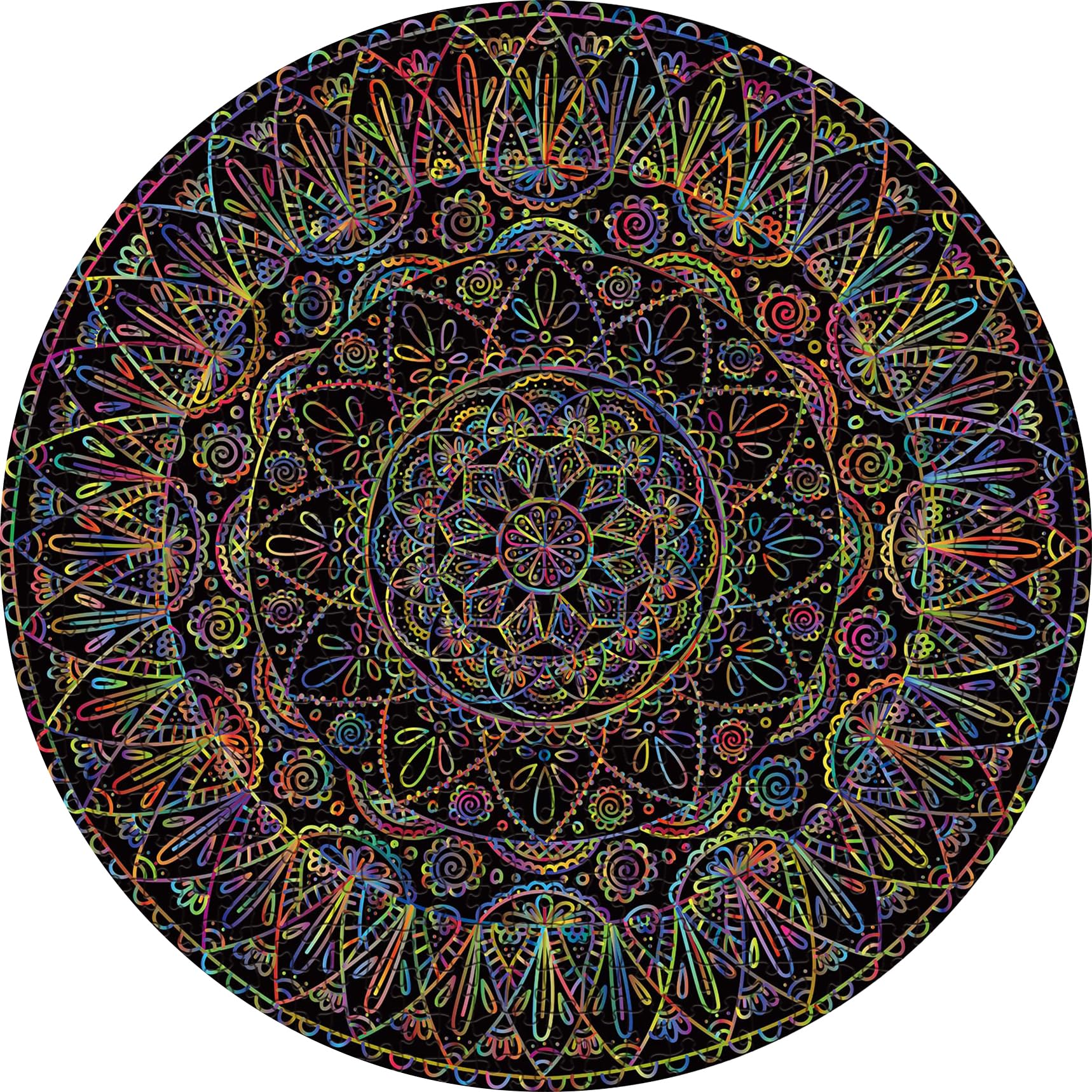 1000 Piece Mandala Puzzle for Adults - Challenging Round Jigsaw Puzzle with Intricate Design, Difficult Impossible Puzzle for Advanced Players | Perfect for Stress Relief, Home Decor & Meditation Spaces
