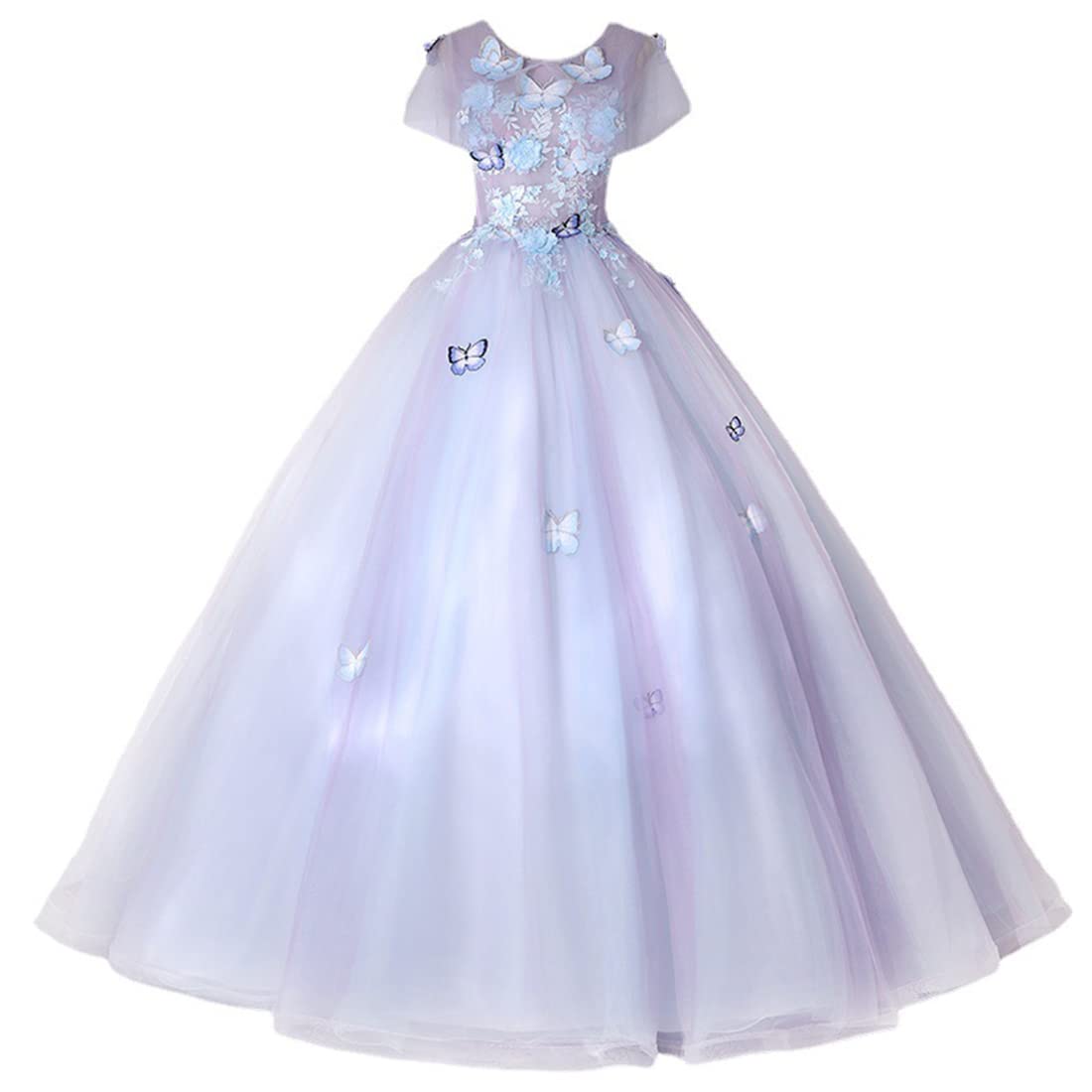 Warmtwinl Purple Butterfly Girls' Quinceanera Dress | Sweet 16 Birthday Party Gown | Pageant & Prom Evening Dress for Teens | Elegant Formal Occasion Wear