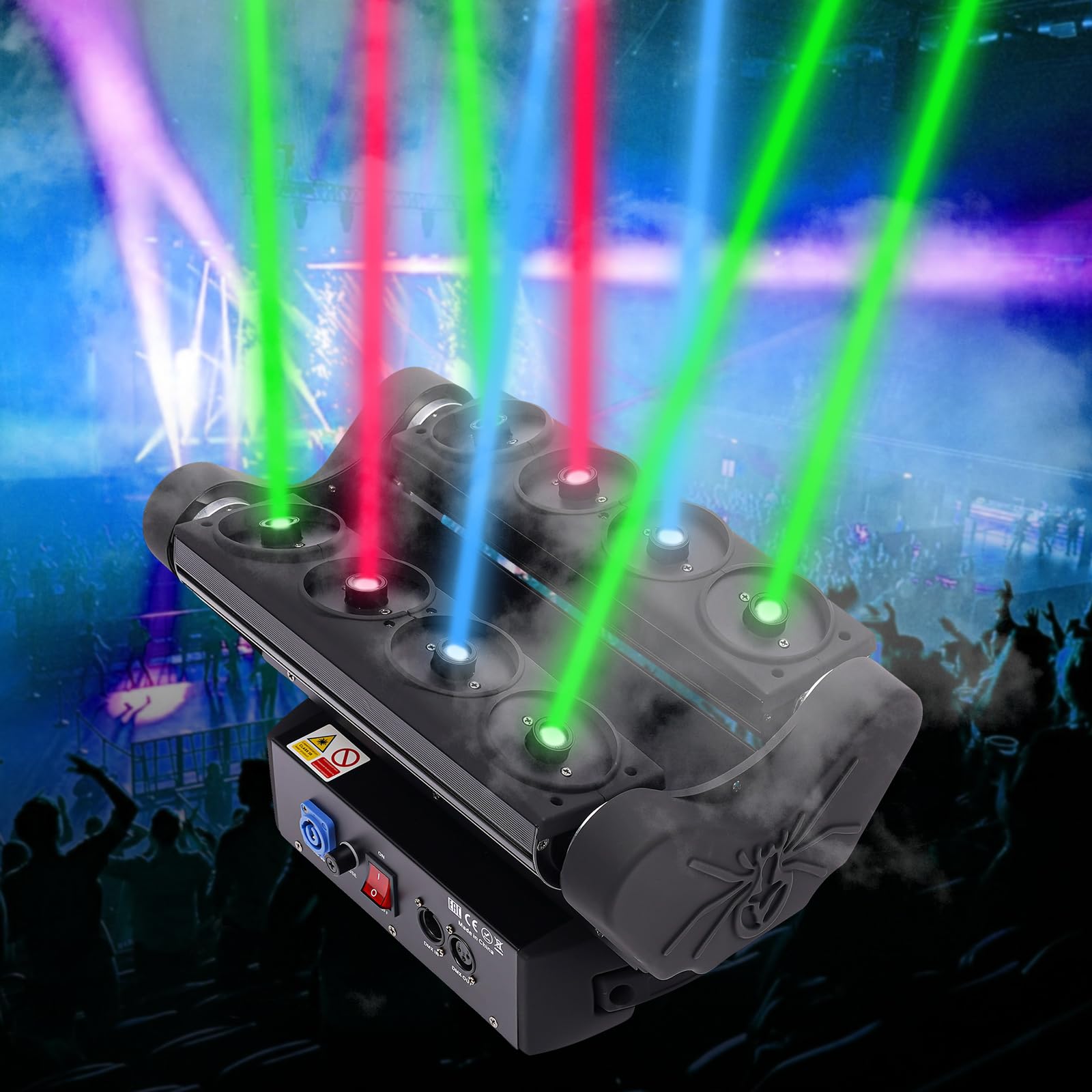 RGB DMX Moving Head Beam Light - 8 Eye Bar Light for DJ, KTV, Club & Stage - Sound Activated Party Lighting (110V) | Perfect for Weddings, Concerts, Festivals & Nightclub Events