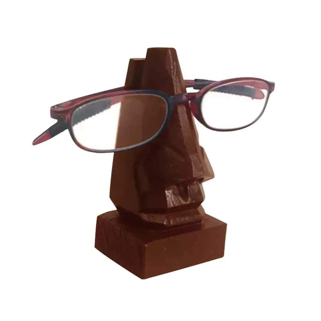 Handmade Wooden Carved Glasses Holder - Elegant Nose Frame Stand for Eyeglasses & Sunglasses | Perfect Desktop Organizer for Home, Office, and Reading Accessories
