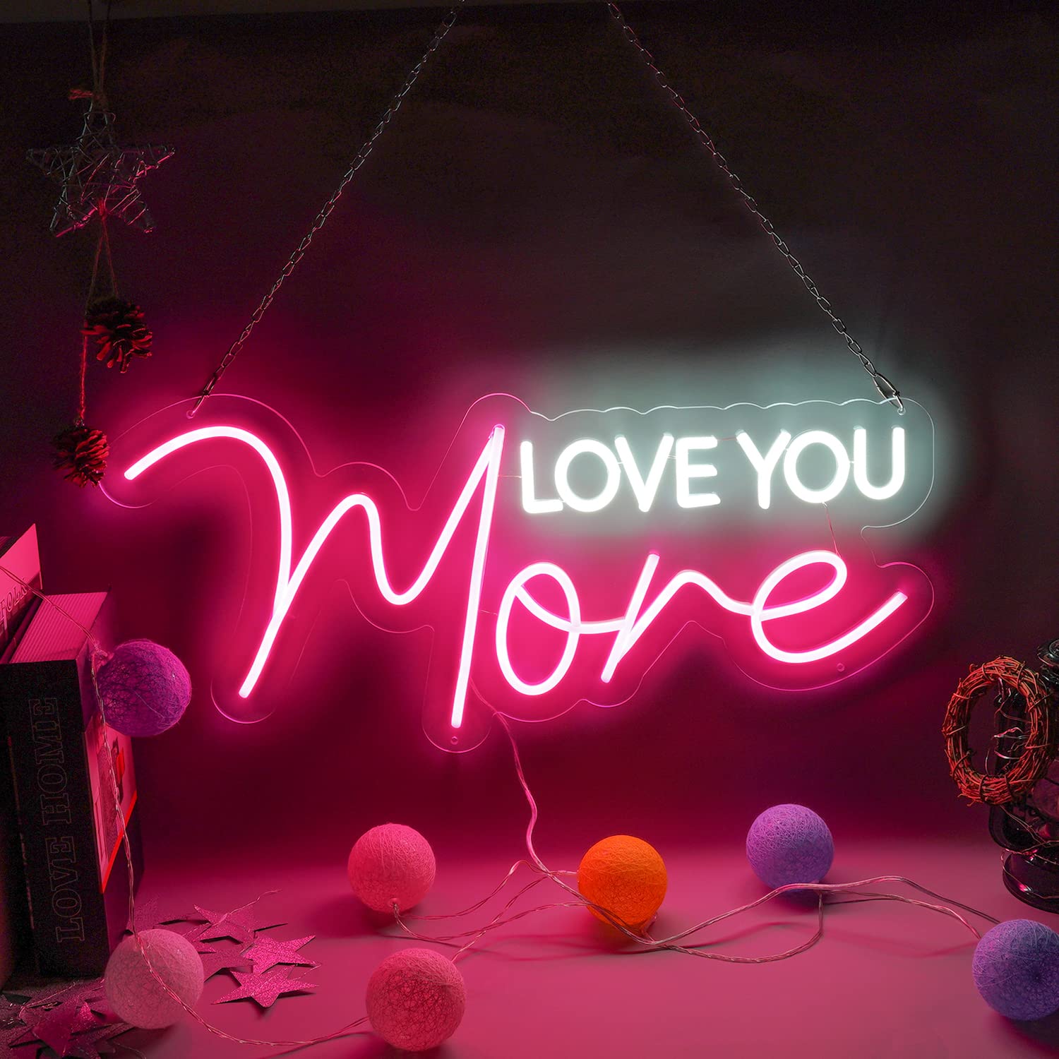 Custom Love You More Neon Sign - Personalized LED Wall Decor for Weddings, Anniversaries & Parties | Romantic Home Decor, Bedroom Lighting & Event Signage