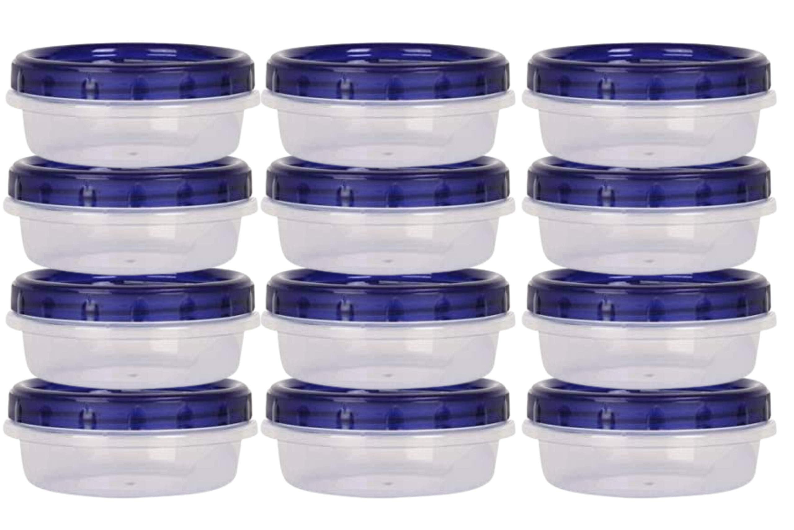 HomeyGear 12-Pack 8oz Small Twist Top Food Storage Containers - Leak Proof & Airtight BPA-Free Canisters with Screw & Seal Lids - Stackable Reusable Kitchen Essentials for Snacks, Spices, Meal Prep & Leftovers