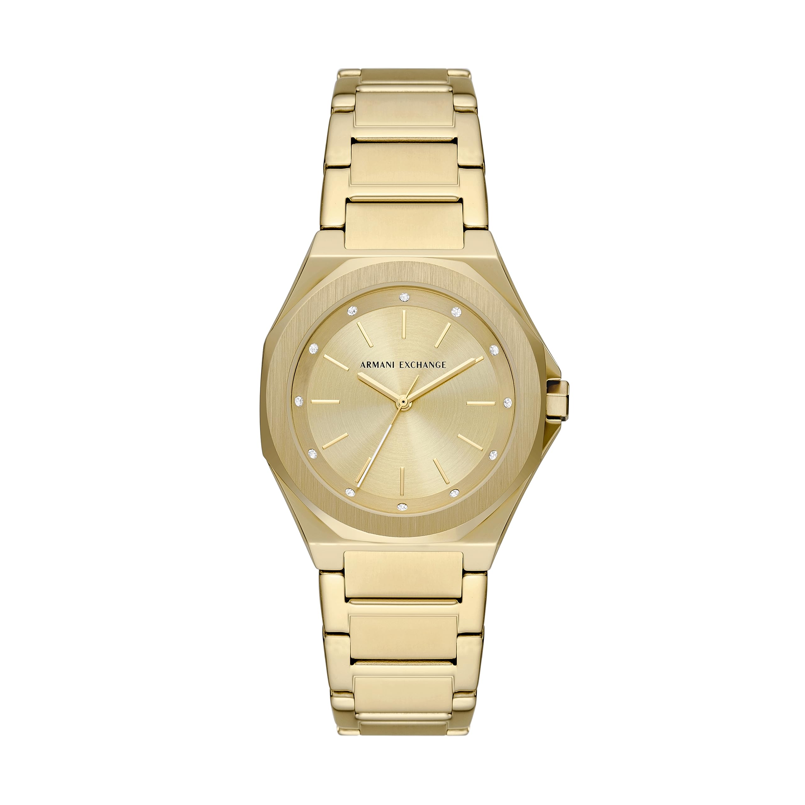 Armani Exchange Women's Octagonal Three-Hand Watch - Stainless Steel or Silicone Band | Fashionable & Elegant Timepiece for Everyday Wear, Office & Special Occasions