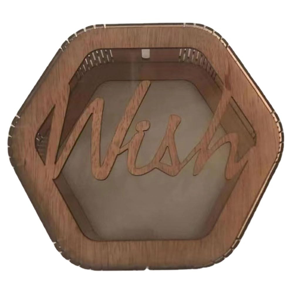 LUOZZY Wooden Wedding Card Box - Large Capacity Greeting Card Holder for Wedding Reception, Bridal Shower & Anniversary - Elegant Envelope Storage Gift Box (Wish)