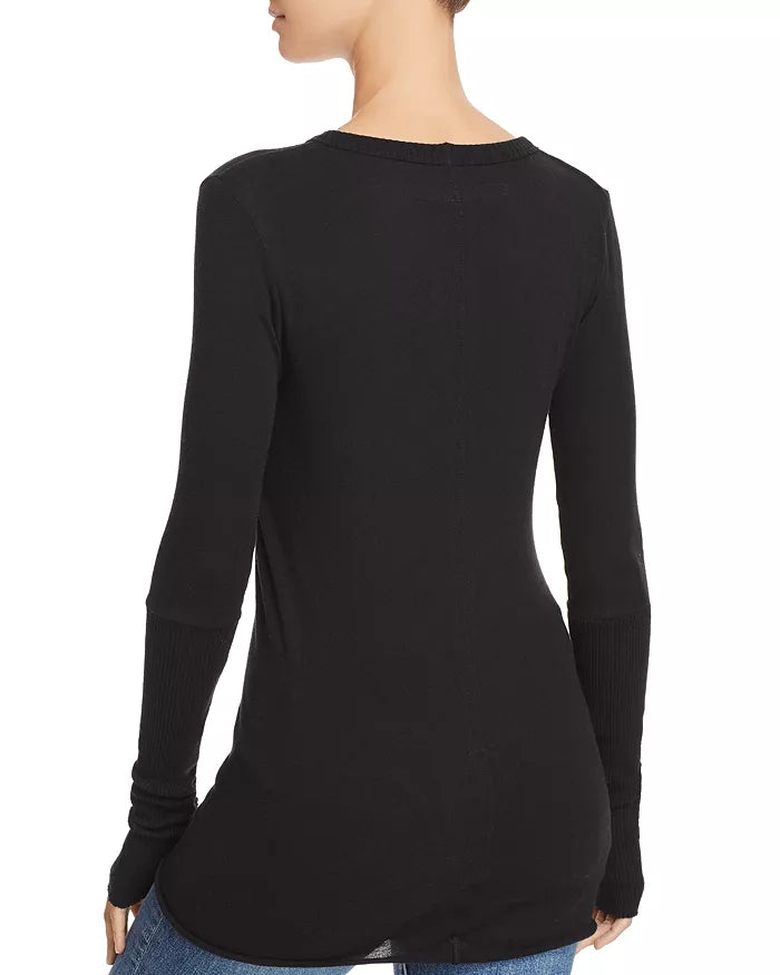 Premium Cashmere Fitted Cuffed V-Neck Sweater for Women - Soft & Warm Black Pullover - Perfect for Office, Date Night & Winter Layering