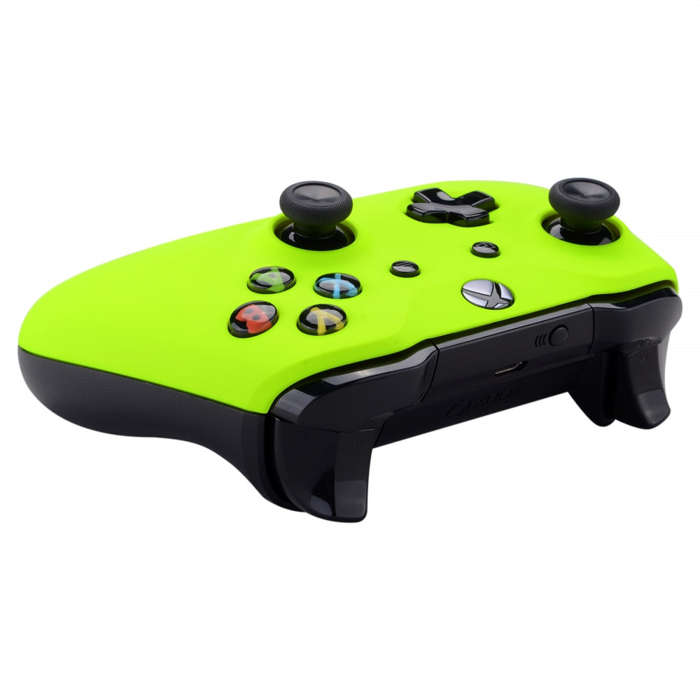 ExtremeRate Lime Yellow Soft Touch Replacement Shell Faceplate for Microsoft Xbox One S & X Controller - Upgrade Your Gaming Setup for Enhanced Comfort and Style