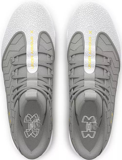 UA Harper 9 RM Men's Baseball Cleats - Grey Molded Cleats for Baseball & Softball | Lightweight & Durable for Field Performance | Perfect for Games & Practice (Model 3027442-102)