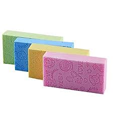 CAZINA Exfoliating Bath Sponge for Women & Men - Soft Skin Scrubber, Dead Skin Remover, Face & Body Wash - Pack of 2 (Multicolor) - Perfect for Shower, Bath & Spa Day