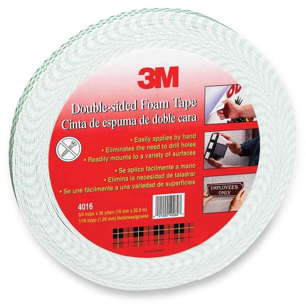 3M 4016 Double-Sided Foam Tape, 1/16