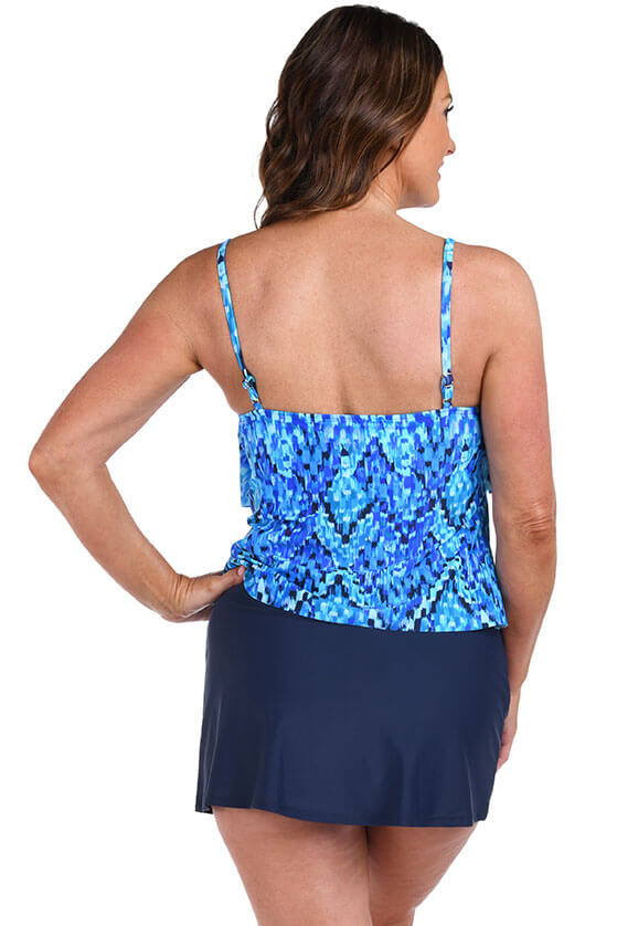 Handmade Ikat Print Double Layer Tankini Top for Women - Perfect for Beach, Pool, and Summer Vacations