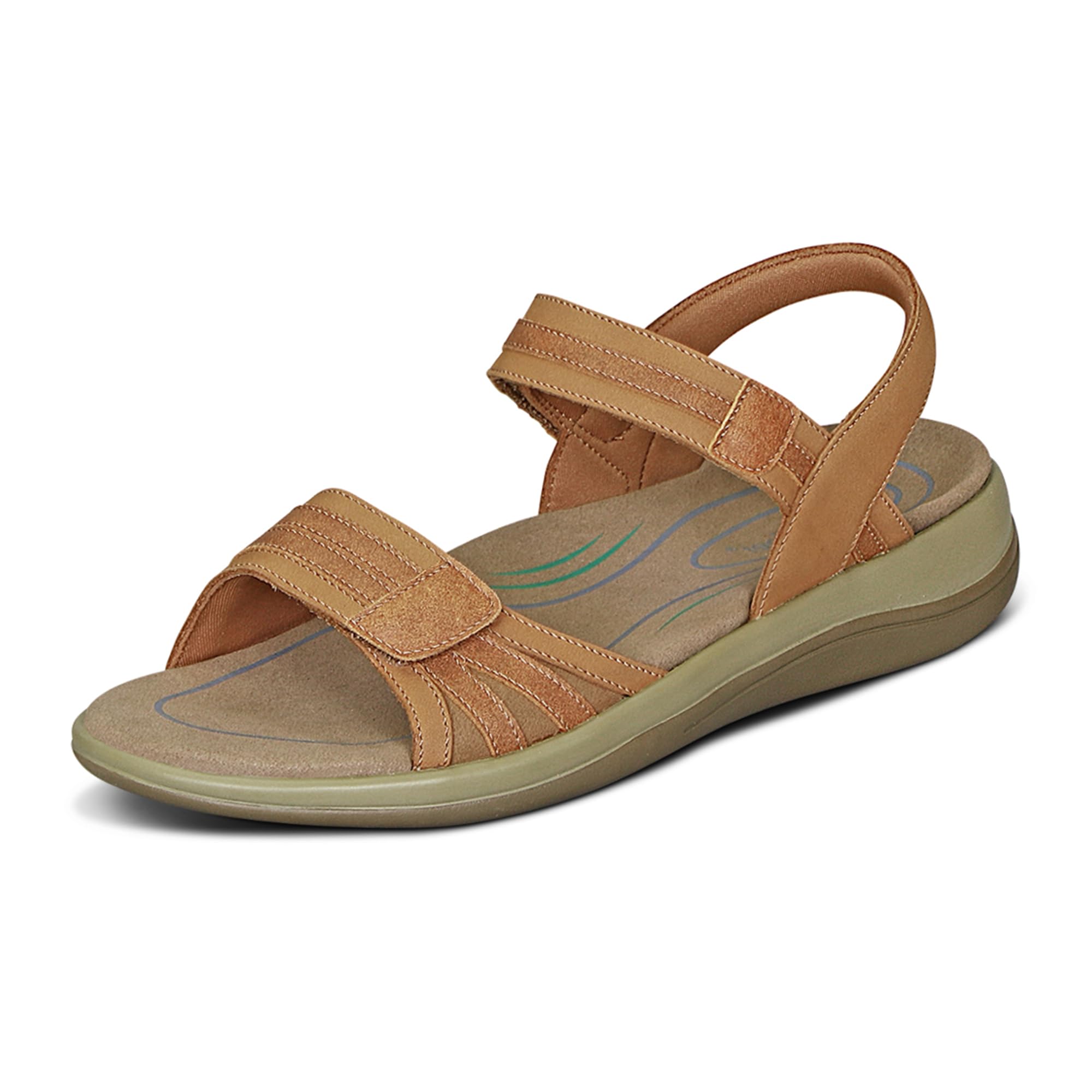 Orthofeet Women's Orthopedic Leather Adjustable Paloma Sandals for Plantar Fasciitis & Foot Pain Relief - Comfortable Walking Shoes for Women with Arch Support - Perfect for Travel, Work & Everyday Wear