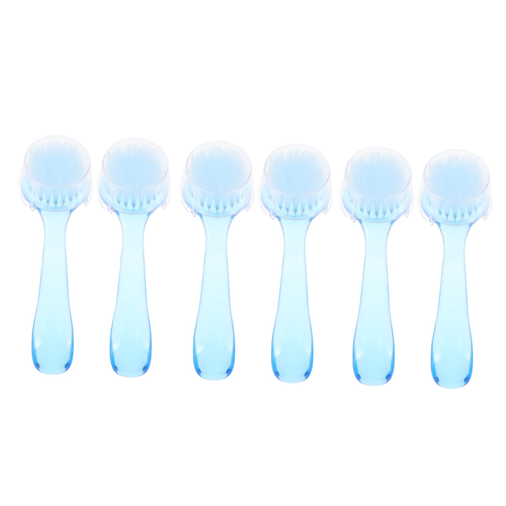 Beautyfu Round Head Nail Brush Cap Set - 6pcs Manicure Cleaning Brushes with Soft Bristles for Fingernail Care - Essential Nail Tools for Home Salon, Travel & Professional Use