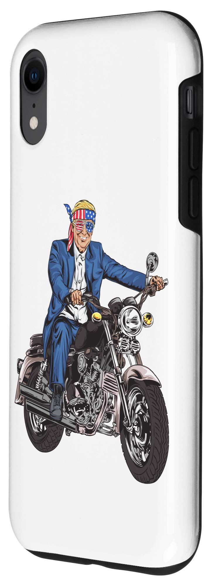 iPhone XR Trump 2020 Patriotic Phone Case - American Flag Design Biker Case for Trump Supporters | Perfect for Political Rallies, Motorcycle Rides & Conservative Events