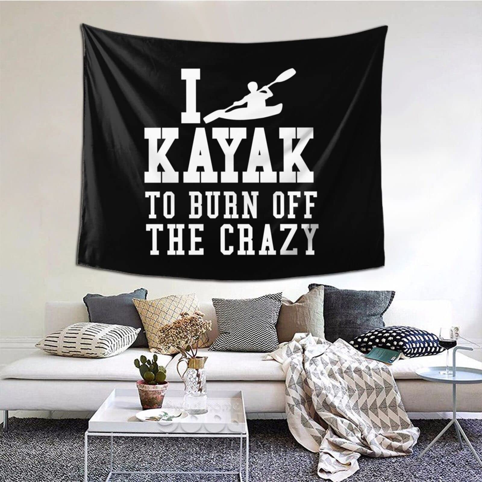 Kayak Adventure Tapestry Wall Hanging - 60x51 Inch Bohemian Art Print for Home Decor, Bedroom, Living Room & Party Decoration | Perfect for Beach Houses, Dorm Rooms & Festival Decor