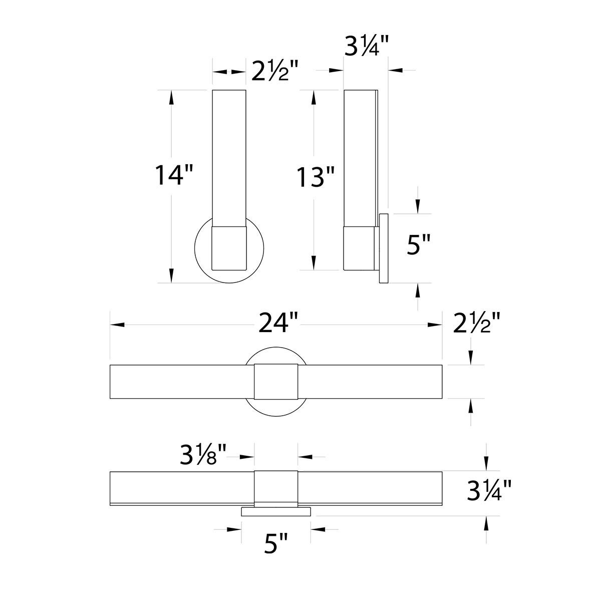 WAC Lighting Turbo 24 Inch LED Energy Star Certified Bathroom Vanity Light & Wall Sconce, 3500K Warm White, Chrome Finish - Perfect for Modern Bathrooms, Powder Rooms & Dressing Areas