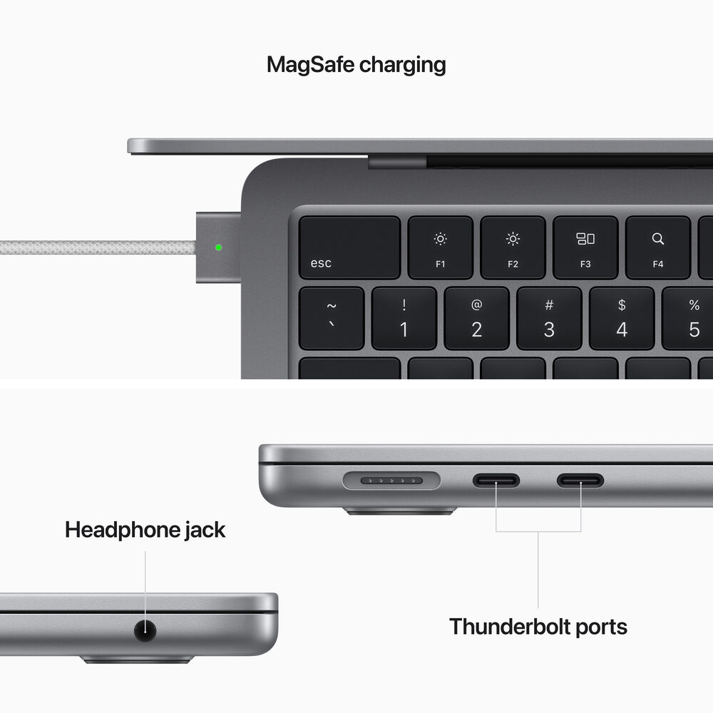 Apple MacBook Air 13.6-inch Laptop with M2 Chip (Space Gray) - Lightweight & Powerful for Work, Study & Creative Projects