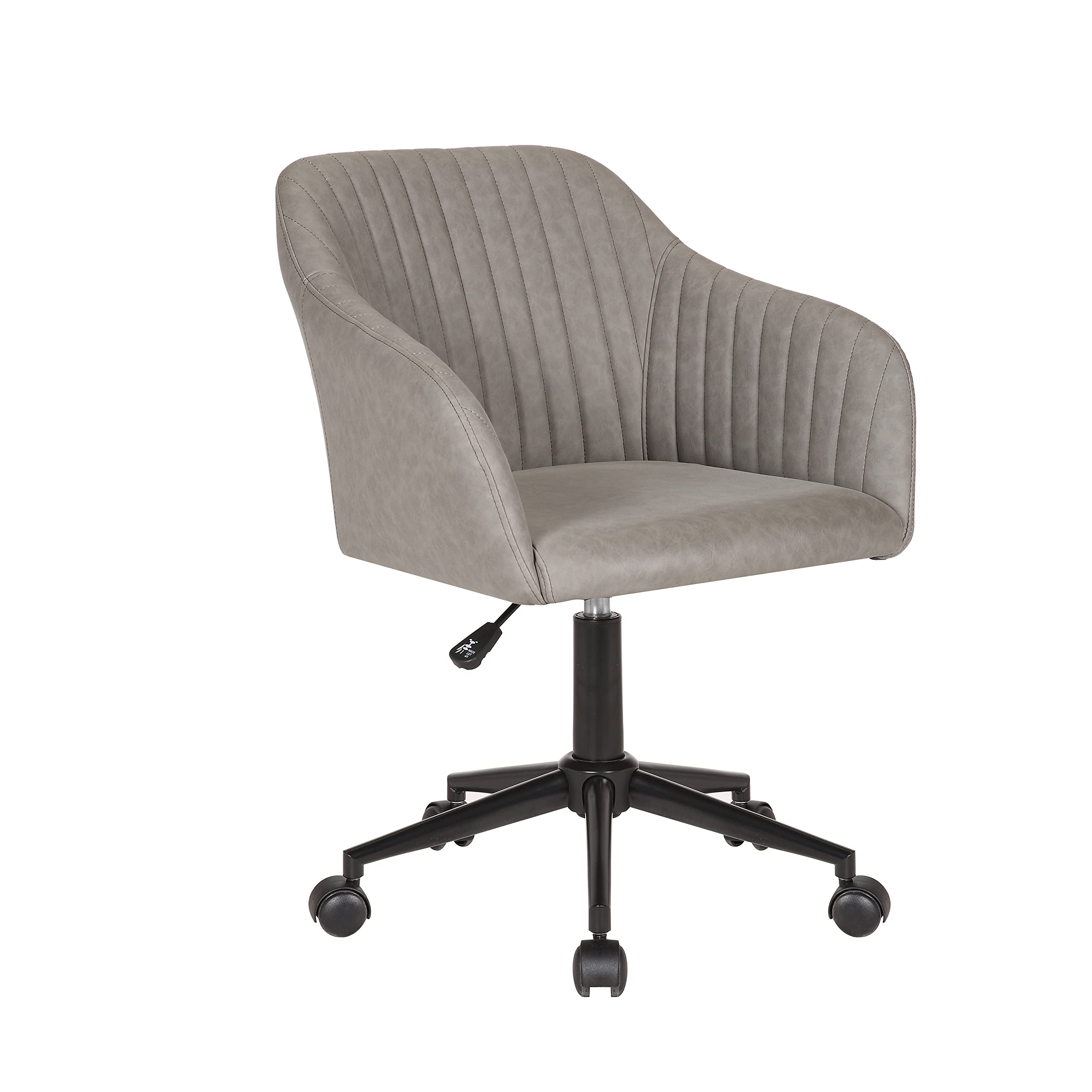 Porthos Home Madison Ergonomic Office Chair - Adjustable Height PU Leather Desk Chair with Mid-Back Support, 360° Swivel & Rolling Wheels - Perfect for Home Office, Study Room & Workspace