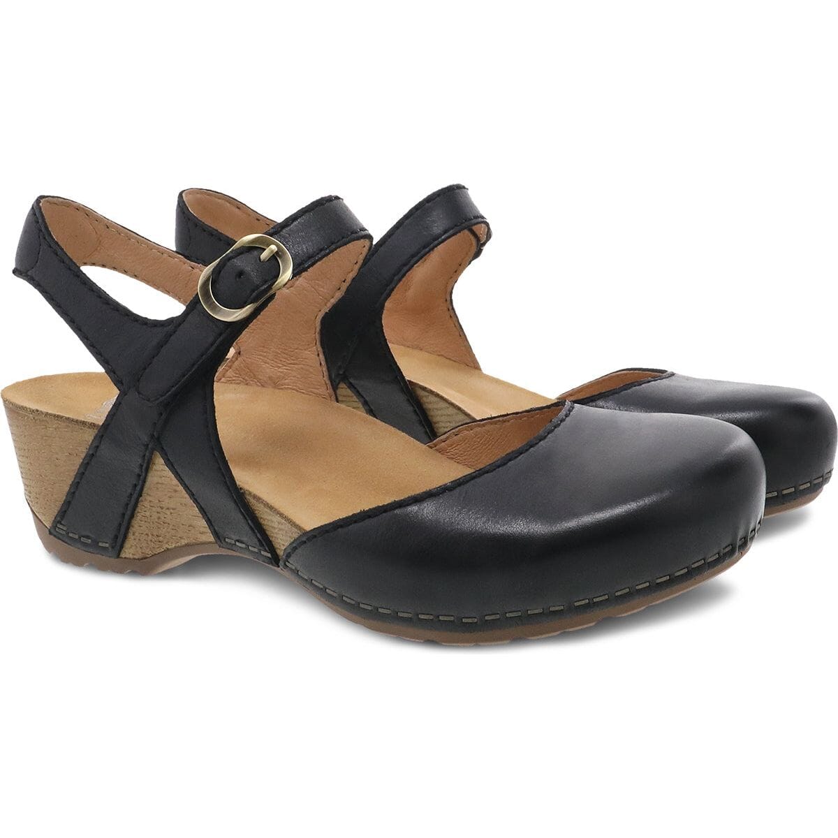 DANSKO TIFFANI Women's Milled Burnished Leather Clogs - Comfortable Slip-On Shoes for Nurses, Teachers & Healthcare Professionals